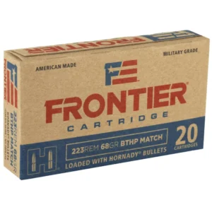 HORNADY FRONTIER AMO 223 REM 68GR BT HOLLOW PT MATCH 20RD (25 BOX CASE)