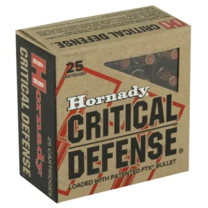 HORNADY CRITICAL DEFENSE AMO 32 AUTO 60GR FTX 2-RD (10 BOX CASE)