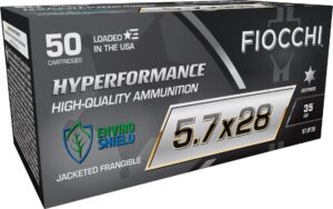 FIOCCHI HYPERFORMANCE AMO 5.7X28MM 35GR NON TOXIC JACKET FRANGIBLE 50RD BOX (10 BOX CASE)