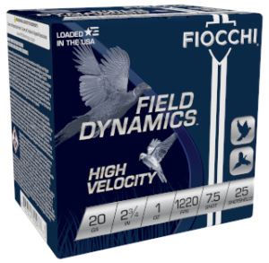 FIOCCHI HV LEAD AMO 20GA 2.75 IN 1 OZ #7.5 1220FPS 25-RD ( 10 BOXES PER CASE )