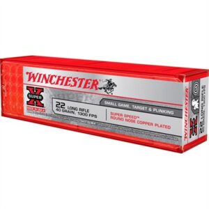 SUPER-X 22 LONG RIFLE 40GR LEAD ROUND NOSE 100/BOX