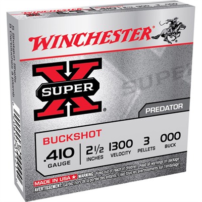 SUPER- X 410 BORE 2-1/2'' 3 PELLETS #000 BUCKSHOT 5/BOX