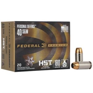 40 S&W 180GR HST JACKETED HOLLOW POINT 20/BOX