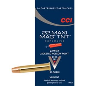 22 WMR 30GR JACKETED HOLLOW POINT 50/BOX