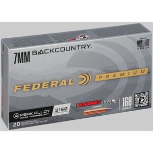 BARNES LRX COPPER 7MM BACKCOUNTRY 168GR POLYMER BT 20/BOX