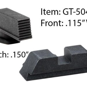 Ameriglo Defoor Performance Black Sight Set for Glock 17-39 / Front Width .115" / Rear Notch .150"