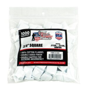 Pro-Shot 3/4" Square 100% Cotton Patches 1000/ct