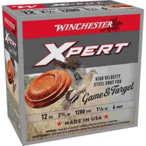 Winchester Xpert Steel Shotshells 12 ga 2-3/4" 1-1/8 oz 1280 fps #6 25/ct