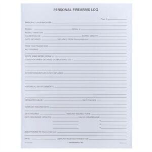 PERSONAL FIREARMS LOG, 25 PACK
