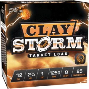 CLAY STORM 12 GAUGE 2-3/4'' 1OZ #8 SHOT 1250 FPS 25/BOX