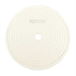 MUSLIN POLISH WHEEL, STITCHED, 10'' X 3/8'' THICK, 1'' ARBOR