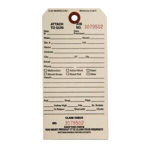 SINGLE STUB CLAIM CHECKS, CC-1, 100 PACK