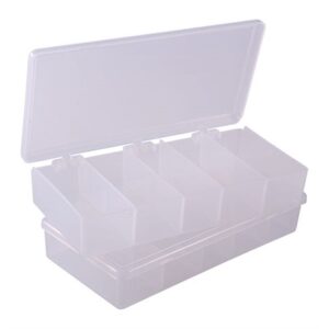 STORAGE BIN, 5 COMPARTMENT,7''X3-1/2''X1-1/4'', 2 PACK