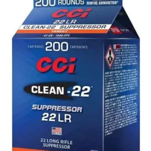 CCI 22 LR SUPPRESSOR CLEAN-22 BLK 45GR LRN 200 RD/BX 10 BX/CS