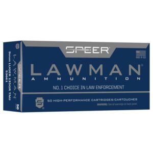 Speer Lawman Handgun Training Ammunition 9mm Luger 135gr TMJ 1120 fps 50/ct