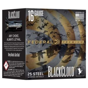 Federal Black Cloud Waterfowl Shotshells 16ga 2-3/4" 7/8oz 1450fps #4 25/ct
