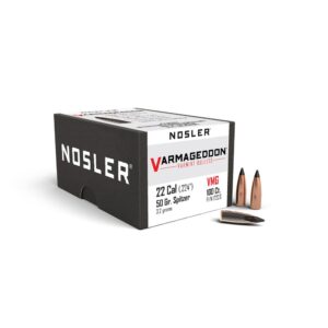 Nosler VarMageddon Rifle Bullets .22 Cal .224" 50 gr FB-TIPPED 100/ct