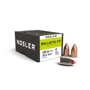 Nosler Ballistic Tip Hunting Rifle Bullets .458 SOCOM 300 gr SP (Orange Tip) 50/ct