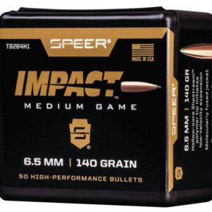 Speer Impact Medium Game Rifle Bullets 6.5mm 140gr TIPPED PLATED CB 50/rd