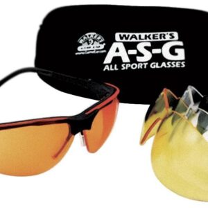 Walker's Sport Shooting Glasses Black with Multiple Lenses 4/ct