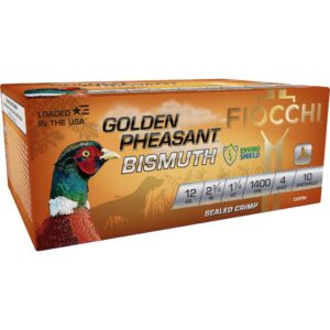 Fiocchi Golden Pheasant Bismuth Shotshells 12ga 2-3/4" 1-1/4oz 1400 fps #4 10/ct