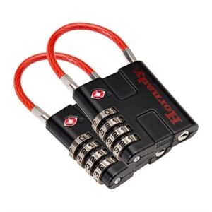 TSA PADLOCK W/CABLE 2/PACK