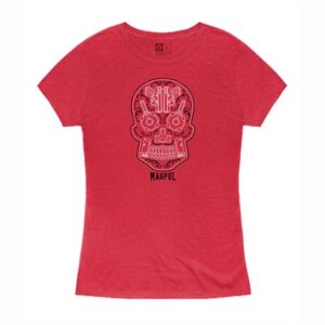 WOMEN'S SUGAR SKULL BLEND T-SHIRT RED HEAHTER 2XL