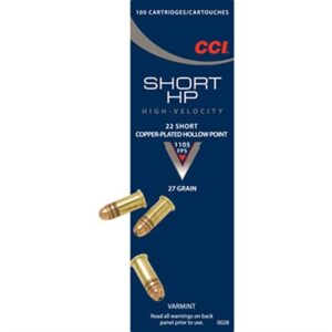 22 SHORT 27GR COPPER PLATED HOLLOW POINT 100/BOX