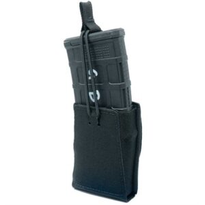SINGLE RIFLE 5.56 NATO MAGAZINE POUCH W/BUNGEE RETENTION BLK