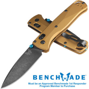 Bugout 3.24 inch Drop Point DLC Battlewash Blade with Brunt Brass Handle
