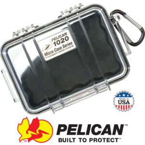 1020 Micro Case with No Foam Black Clear Internal Dimensions 5.3x3.6x1.7