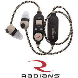 Vertex Bluetooth Earbuds NRR21DB 5X Enhance with Hi-Low Compression and Case Tan