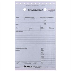 REPAIR LOG INVOICE FORMS, 3-PART, 100 PACK
