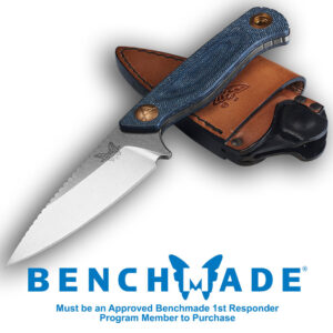 Dacian 3.54 inch Spear Point Plain Edge Blue Denim Handle and Leather Sheath