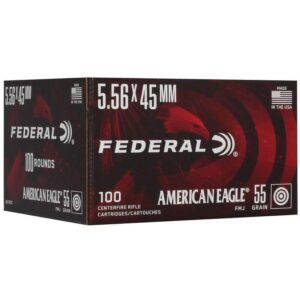 Federal American Eagle Rifle Ammunition 5.56mm 55gr FMJ 3165 fps 100/ct