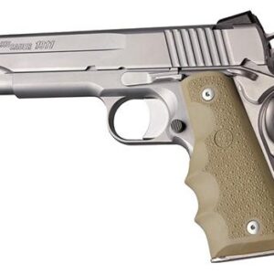 Hogue 1911 Govt. Model Flat Dark Earth Rubber Grip with Finger Grooves