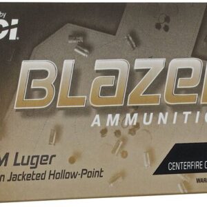 CCI 9MM LUGER 115GR BLAZER BRASS JHP 50 RD/BX 10 BX/CS