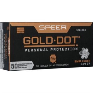 GOLD DOT HANDGUN PP 9MM LUGER 124GR HP 1150 FPS 50/BOX