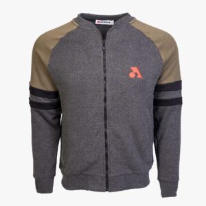 Arsenal Small Gray / Khaki Cotton-Poly Standard Fit Classic Crew Zip-Up Jacket
