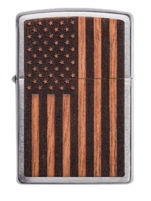 ZIPPO WINDPROOF LIGHTER - WOODCHUCK AMERICAN FLAG