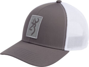 BROWNING CAP BEACON LOGO - GRAY W/RECTANGLE PATCH ADJ
