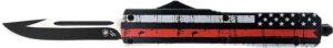 TEMPLAR KNIFE SLIM OTF BACK - THE RED 3.1" BLK DROP POINT