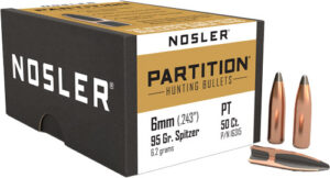 NOSLER BULLETS 6MM .243 - 95GR PARTITION 50CT