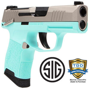 P365 380 ACP 3.1 inch barrel 10 Round in Robin Egg Blue and Stainless w/Night Si