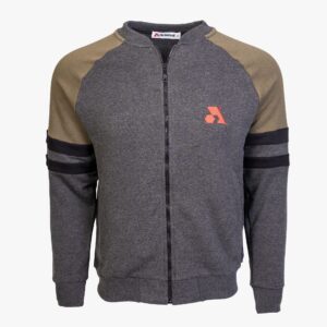 Arsenal Large Gray / Khaki Cotton-Poly Standard Fit Classic Crew Zip-Up Jacket