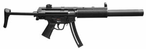 HK 5 H&K MP5 .22 LR semi-automatic rifle with black finish and retractable stock