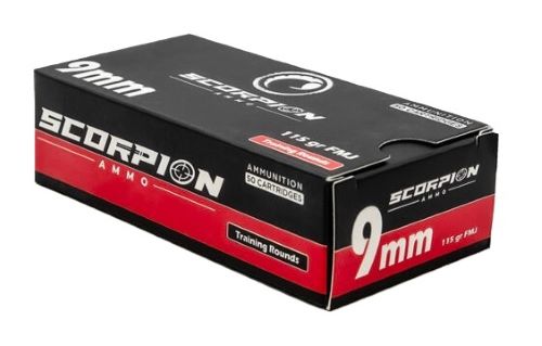 SCORPION 9MM LUGER - 115GR FMJ-RN 50RD 20BX/CS - Scorpion Ammo