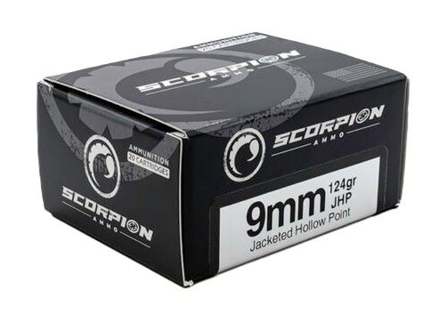 SCORPION 9MM LUGER - 124GR JHP 20RD 10BX/CS - Scorpion Ammo