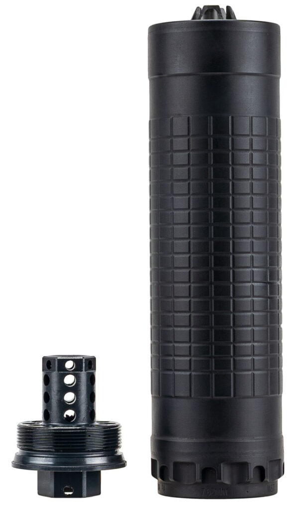 IWI IWS762 7.62mm suppressor with black finish and 5/8x24 direct-thread mount