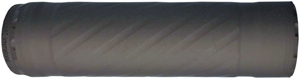 LWRC S-9-TI 9mm direct-thread silencer with black finish and 1/2x28 threading
